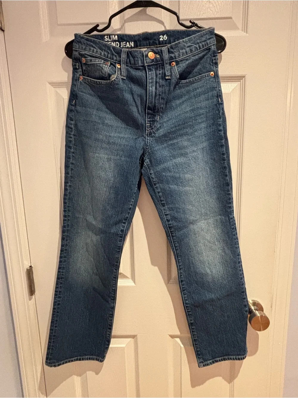 Slim Fit J Crew Boyfriend Jeans in Medium Blue - Size 26